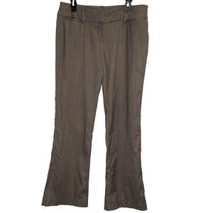 7th Avenue NY & Co Suiting Collection Flare Pants Mid Rise Womens 8 Brown